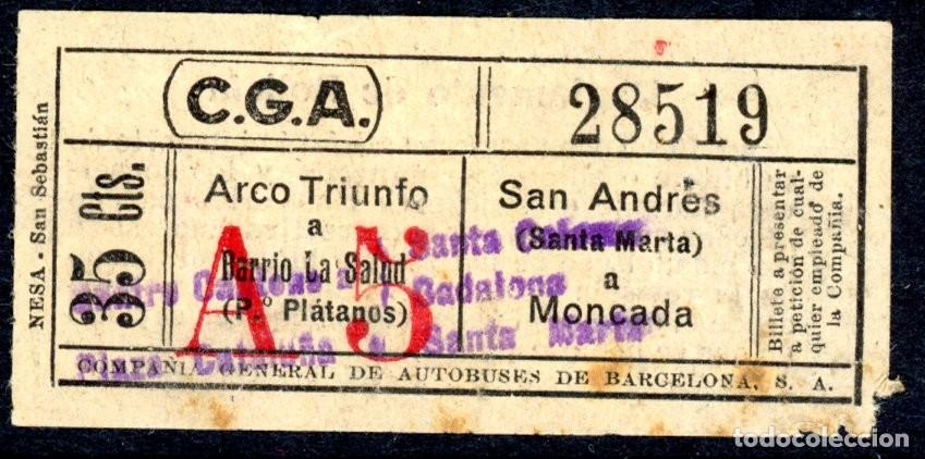 Sammeln von Fahrkarten: (F12/5) BILLETE DE C. G. A. / BARCELONA / L3G17