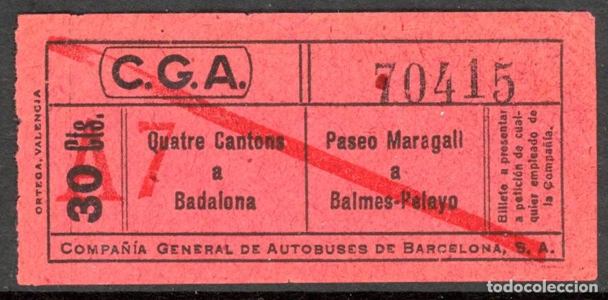 Sammeln von Fahrkarten: (F12/5) BILLETE DE C. G. A. / BARCELONA / L3G17