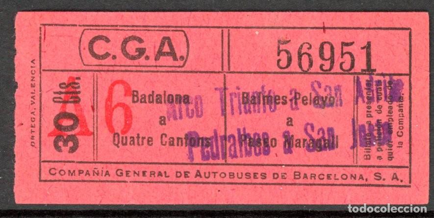 Sammeln von Fahrkarten: (F12/5) BILLETE DE C. G. A. / BARCELONA / L3G17