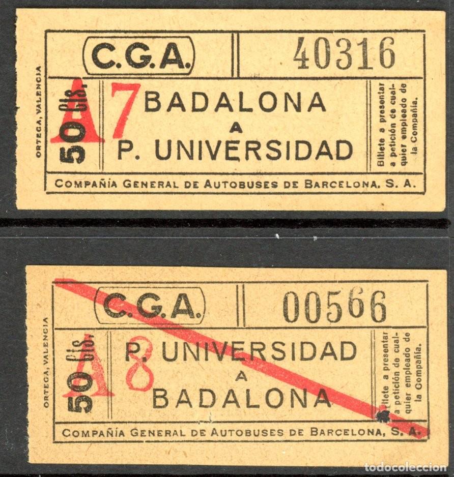 Sammeln von Fahrkarten: (F12/5) 2 BILLETES DE C. G. A. / BARCELONA / L3G17