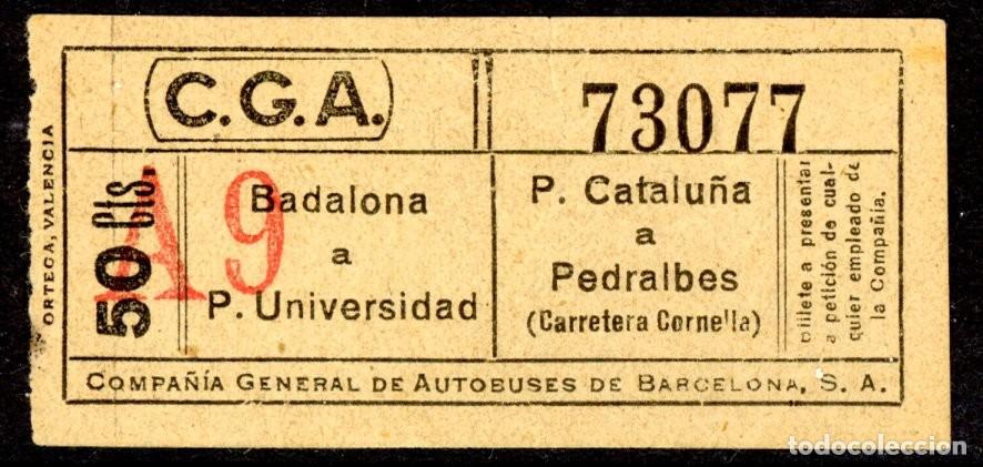 Sammeln von Fahrkarten: (F12/5) BILLETE DE C. G. A. / BARCELONA / L3G17