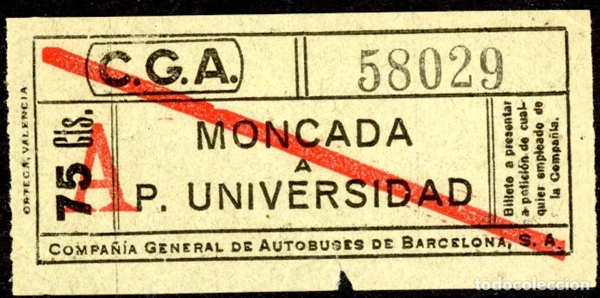 Collectables Transport Tickets: (F12/5) BILLETE DE C. G. A. / BARCELONA / L3G17