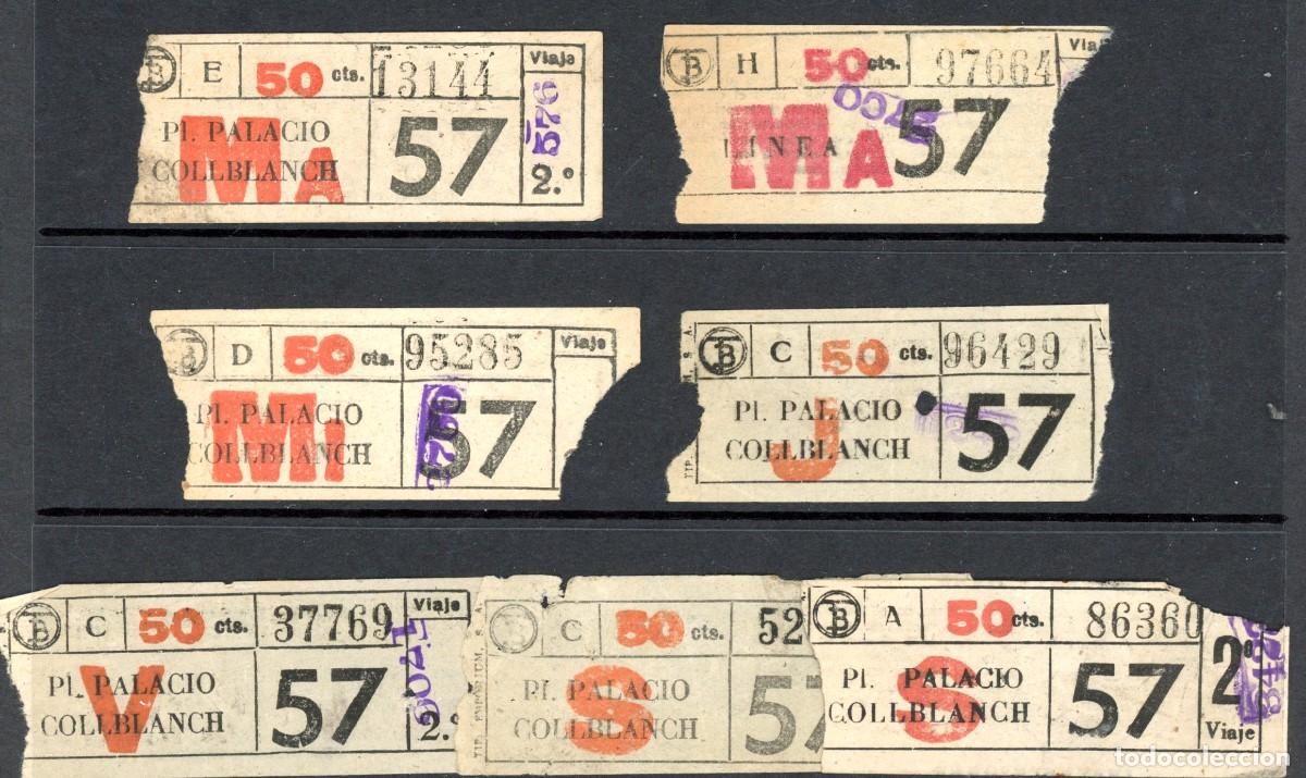 Sammeln von Fahrkarten: (F23/5) 7 BILLETES DE LINEA 57 DE TRANVIAS DE BARCELONA / L5G26