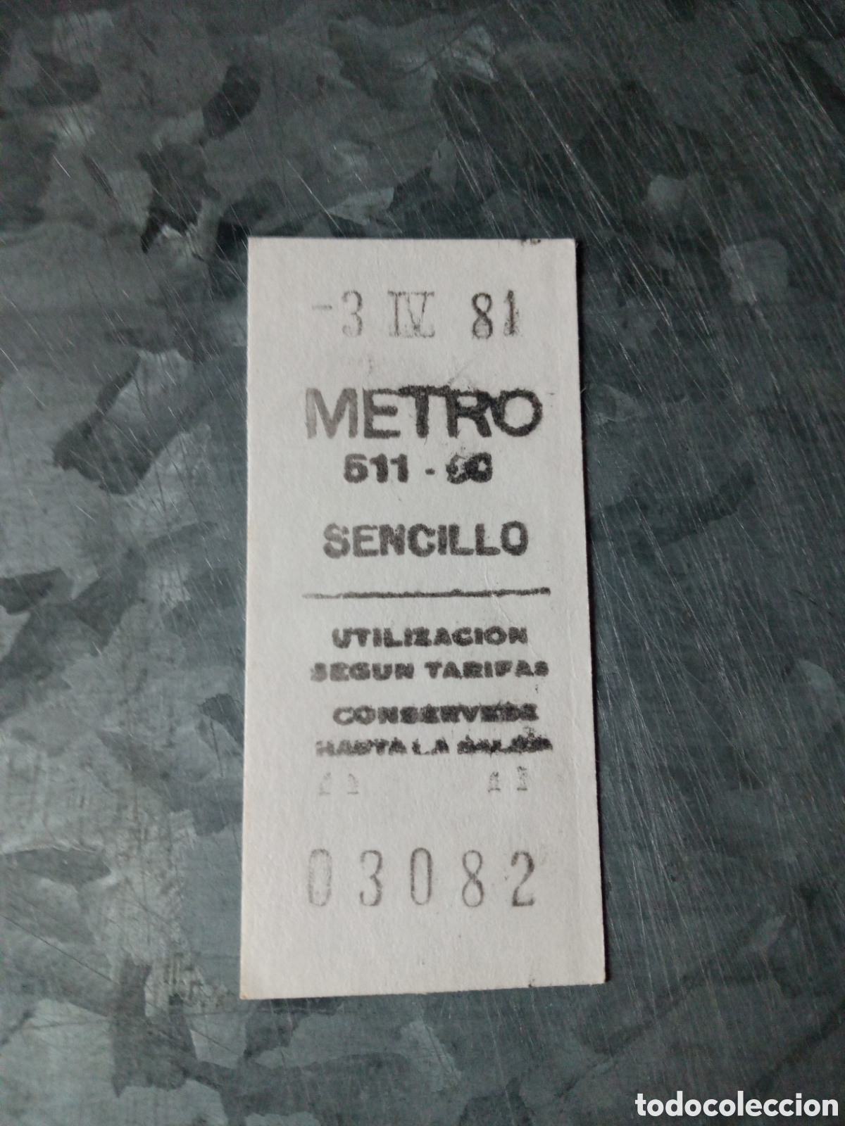 Collectionnisme Billets de transport: Billete metro de Madrid a&ntilde;o 1981 sencillo