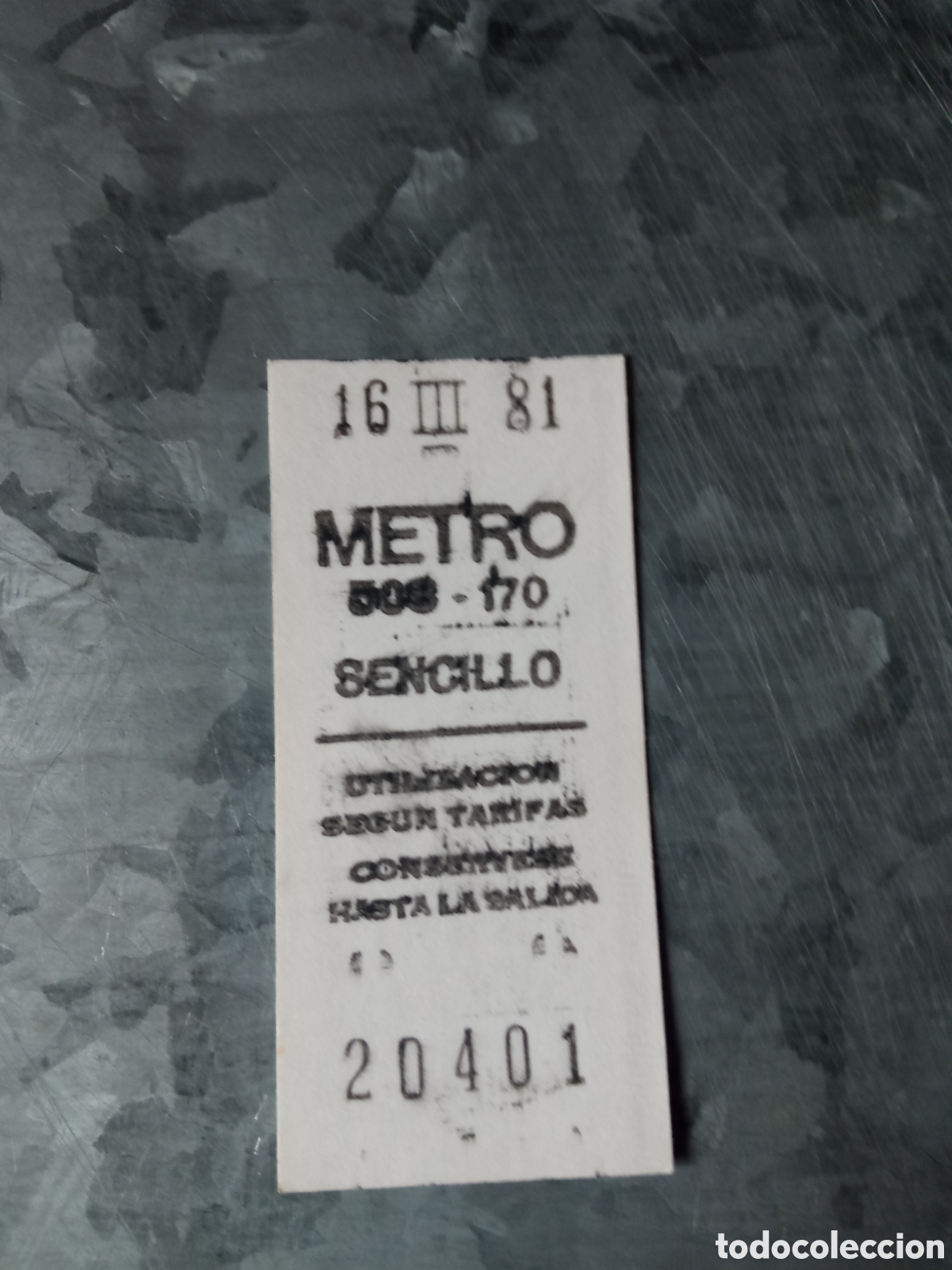Collectionnisme Billets de transport: Billete metro de Madrid a&ntilde;o 1981 sencillo