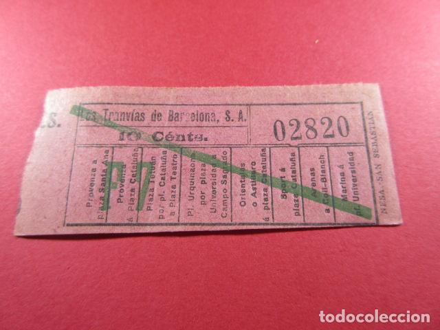 Coleccionismo Billetes de transporte: Ref: LTDB_01 - LOS TRANVIAS DE BARCELONA - IMPRESOR NESA - VER TRAYECTOS - CAPICUA 02820