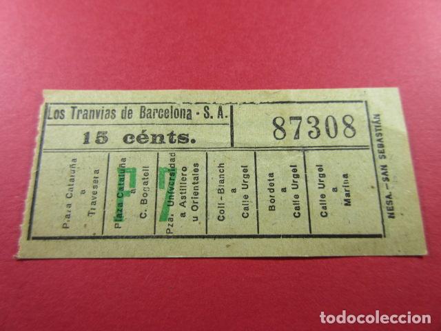 Coleccionismo Billetes de transporte: Ref: LTDB_01 - LOS TRANVIAS DE BARCELONA - IMPRESOR NESA - VER TRAYECTOS - ESPACIO ANCHO INICIO