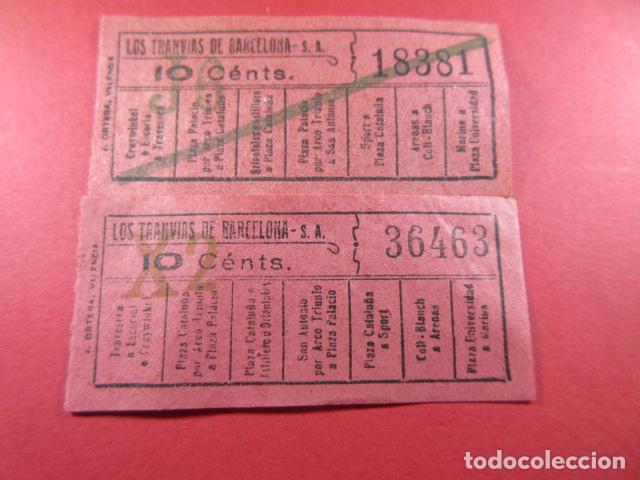 Colecionismos Bilhetes de Transporte: Ref: LTDB_01 - LOS TRANVIAS DE BARCELONA - IMPRESOR J. ORTEGA - 2 BARRADO Y SIN- CAPICUA 36463 18381
