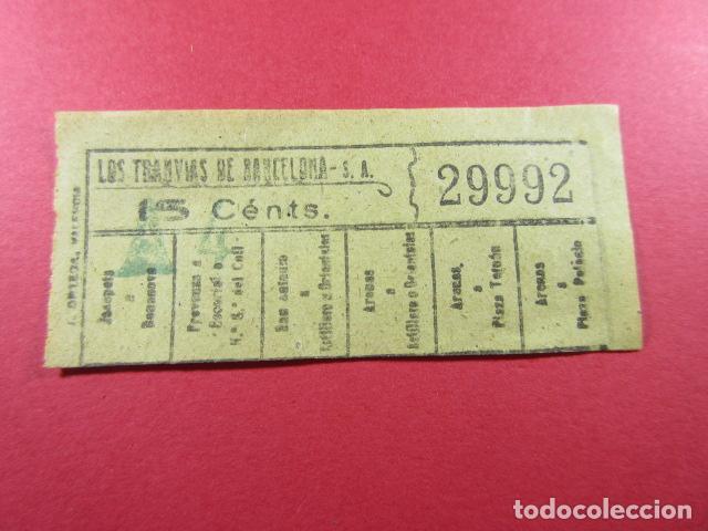 Colecionismos Bilhetes de Transporte: Ref: LTDB_01 - LOS TRANVIAS DE BARCELONA - IMPRESOR J. ORTEGA - VER TRAYECTOS - CAPICUA 29992