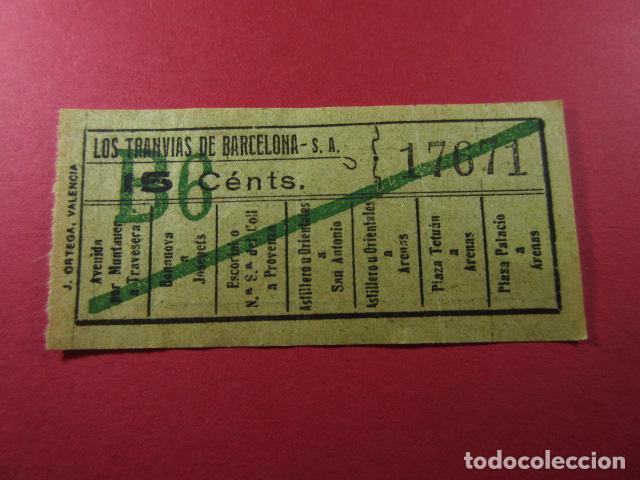 Colecionismos Bilhetes de Transporte: Ref: LTDB_01 - LOS TRANVIAS DE BARCELONA - IMPRESOR J. ORTEGA - VER TRAYECTOS - CAPICUA 17671