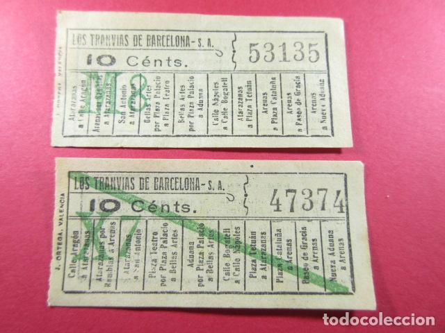 Colecionismos Bilhetes de Transporte: Ref: LTDB_01 - LOS TRANVIAS DE BARCELONA - IMPRESOR J. ORTEGA - 2 BARRADO Y SIN- CAPICUA 53135 47374