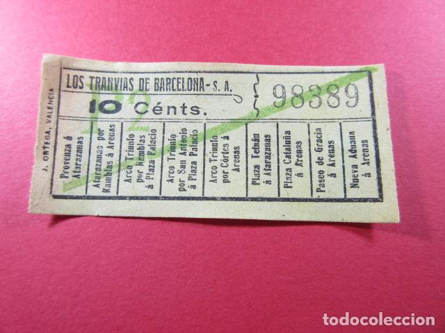 Colecionismos Bilhetes de Transporte: Ref: LTDB_01 - LOS TRANVIAS DE BARCELONA - IMPRESOR J. ORTEGA - VER TRAYECTOS - CAPICUA 98389
