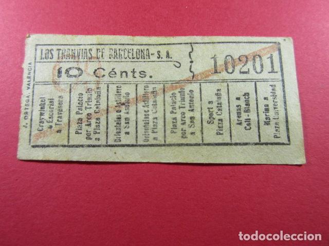 Colecionismos Bilhetes de Transporte: Ref: LTDB_01 - LOS TRANVIAS DE BARCELONA - IMPRESOR J. ORTEGA - VER TRAYECTOS - CAPICUA 10201