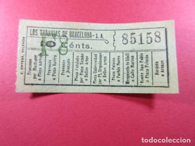 Colecionismos Bilhetes de Transporte: Ref: LTDB_01 - LOS TRANVIAS DE BARCELONA - IMPRESOR J. ORTEGA - VER TRAYECTOS - CAPICUA 85158