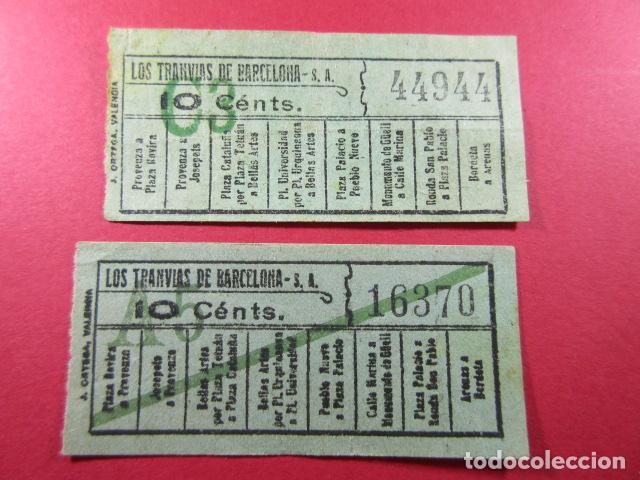 Colecionismos Bilhetes de Transporte: Ref: LTDB_01 - LOS TRANVIAS DE BARCELONA - IMPRESOR J. ORTEGA - 2 BARRADO Y SIN - CAPICUA 44944