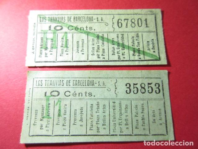 Colecionismos Bilhetes de Transporte: Ref: LTDB_01 - LOS TRANVIAS DE BARCELONA - IMPRESOR J. ORTEGA - 2 BARRADO Y SIN - CAPICUA 35853