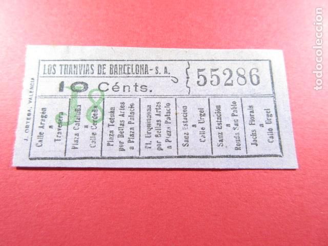 Collectionnisme Billets de transport: Ref: LTDB_01 - LOS TRANVIAS DE BARCELONA - IMPRESOR J. ORTEGA - VER TRAYECTOS -