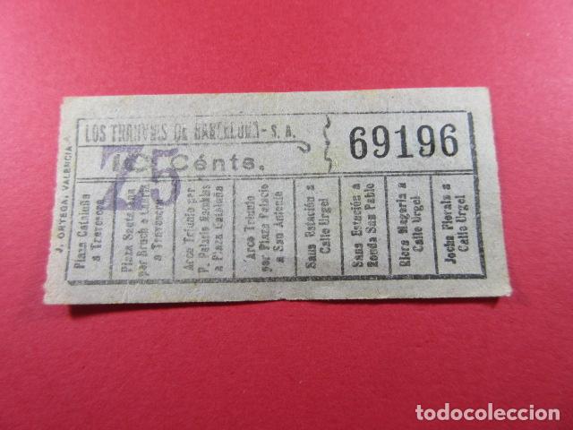 Collectionnisme Billets de transport: Ref: LTDB_01 - LOS TRANVIAS DE BARCELONA - IMPRESOR J. ORTEGA - VER TRAYECTOS - CAPICUA 69196