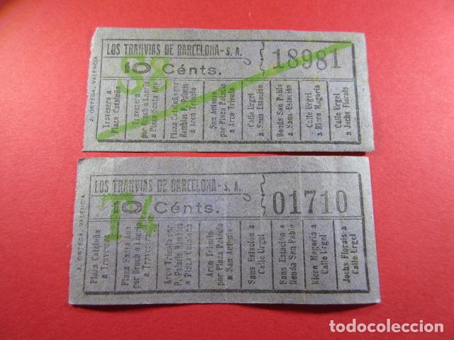 Collectionnisme Billets de transport: Ref: LTDB_01 - LOS TRANVIAS DE BARCELONA - IMPRESOR J. ORTEGA - 2BARRADO Y SIN - CAPICUA 01710 18981