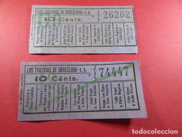 Collectionnisme Billets de transport: Ref: LTDB_01 - LOS TRANVIAS DE BARCELONA - IMPRESOR J. ORTEGA - 2BARRADO Y SIN - CAPICUA 26262 74447