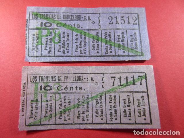 Collectionnisme Billets de transport: Ref: LTDB_01 - LOS TRANVIAS DE BARCELONA - IMPRESOR J. ORTEGA - 2BARRAD.DCHA.I - CAPICUA 71117 21512