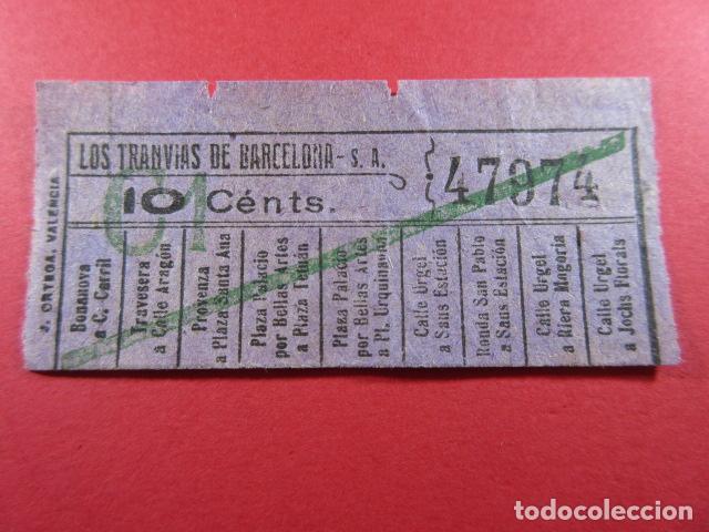 Collectionnisme Billets de transport: Ref: LTDB_01 - LOS TRANVIAS DE BARCELONA - IMPRESOR J. ORTEGA - VER TRAYECTOS - CAPICUA 47974