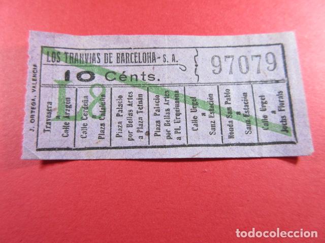 Collectionnisme Billets de transport: Ref: LTDB_01 - LOS TRANVIAS DE BARCELONA - IMPRESOR J. ORTEGA - VER TRAYECTOS - CAPICUA 97079