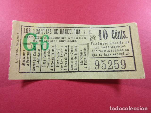 Collectionnisme Billets de transport: Ref: LTDB_01 - LOS TRANVIAS DE BARCELONA - IMPRESOR J. ORTEGA - VER TRAYECTOS - CAPICUA 95259