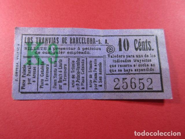 Collectionnisme Billets de transport: Ref: LTDB_01 - LOS TRANVIAS DE BARCELONA - IMPRESOR J. ORTEGA - VER TRAYECTOS - CAPICUA 25652