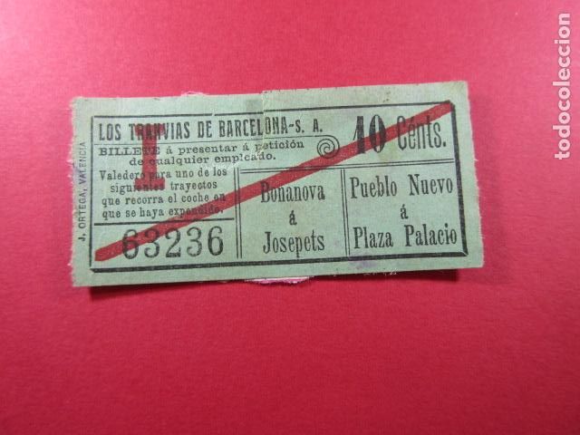 Collectionnisme Billets de transport: Ref: LTDB_01 - LOS TRANVIAS DE BARCELONA - IMPRESOR J. ORTEGA - VER TRAYECTOS - CAPICUA 63236