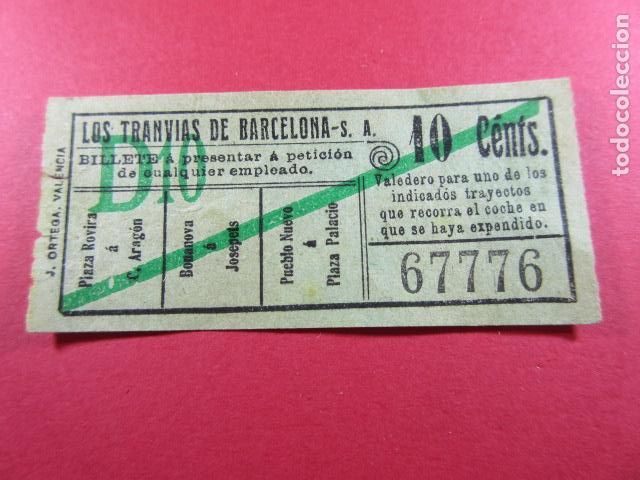 Collectionnisme Billets de transport: Ref: LTDB_01 - LOS TRANVIAS DE BARCELONA - IMPRESOR J. ORTEGA - VER TRAYECTOS - CAPICUA 67776