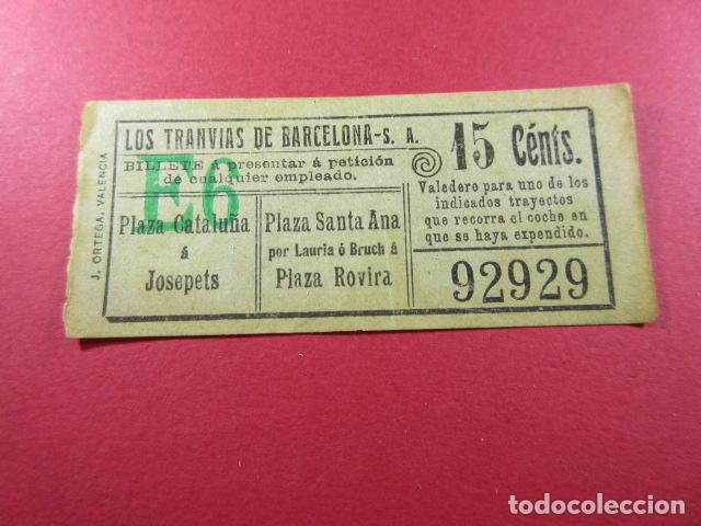 Collectionnisme Billets de transport: Ref: LTDB_01 - LOS TRANVIAS DE BARCELONA - IMPRESOR J. ORTEGA - VER TRAYECTOS - CAPICUA 92929