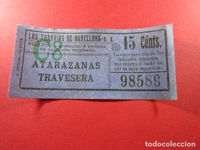 Collectionnisme Billets de transport: Ref: LTDB_01 - LOS TRANVIAS DE BARCELONA - IMPRESOR J. ORTEGA - VER TRAYECTOS - CAPICUA 98589