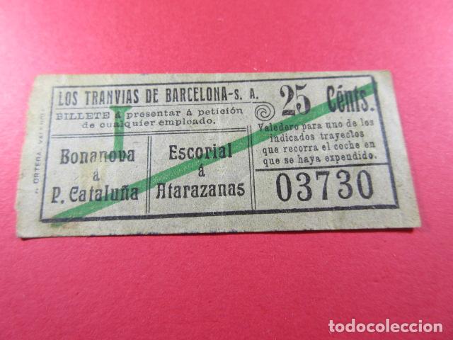 Collectionnisme Billets de transport: Ref: LTDB_01 - LOS TRANVIAS DE BARCELONA - IMPRESOR J. ORTEGA - VER TRAYECTOS - CAPICUA 03730