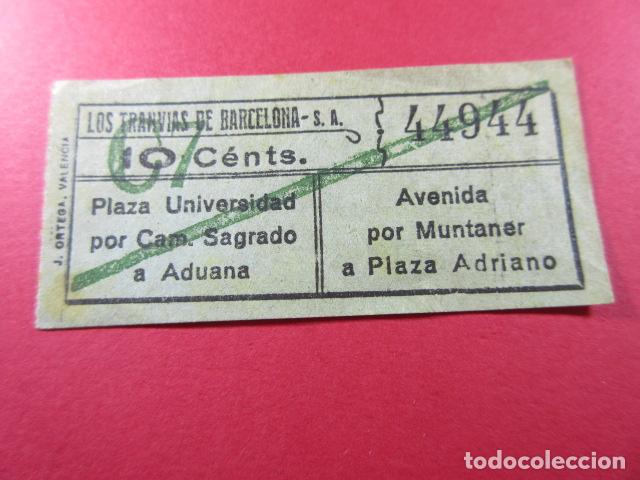 Collectionnisme Billets de transport: Ref: LTDB_01 - LOS TRANVIAS DE BARCELONA - IMPRESOR J. ORTEGA - VER TRAYECTOS - CAPICUA 44944