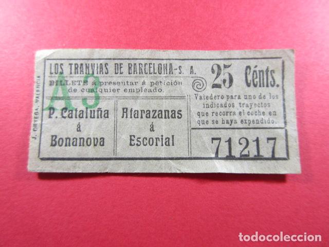 Sammeln von Fahrkarten: Ref: LTDB_01 - LOS TRANVIAS DE BARCELONA - IMPRESOR J. ORTEGA - VER TRAYECTO - capicua 71217