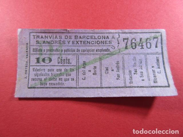 Sammeln von Fahrkarten: Ref: TDBSANAYE_01 - TRANVIAS BARCELONA SAN ANDRES EXTENSIONES - IMPRESOR J. ORTEGA -CAPICUA 76467