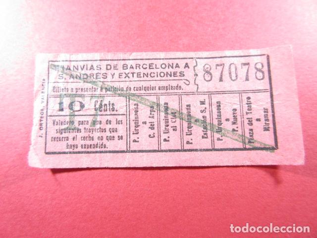 Sammeln von Fahrkarten: Ref: TDBSANAYE_01 - TRANVIAS BARCELONA SAN ANDRES EXTENSIONES - IMPRESOR J. ORTEGA -CAPICUA 87078