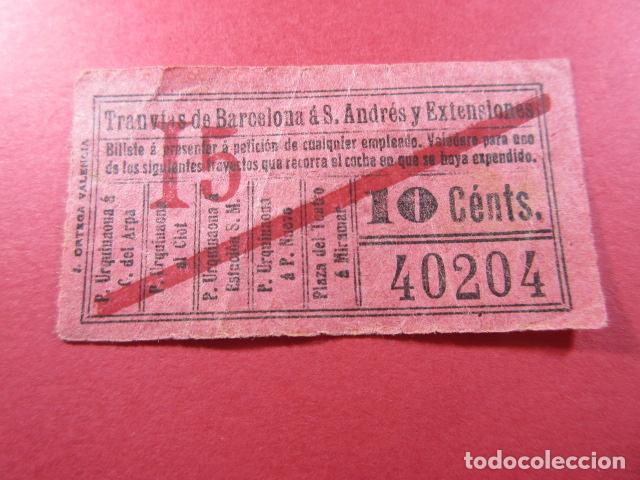 Sammeln von Fahrkarten: Ref: TDBSANAYE_01 - TRANVIAS BARCELONA SAN ANDRES EXTENSIONES - IMPRESOR J. ORTEGA -CAPICUA 40204