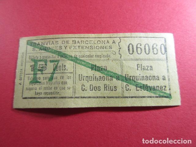 Sammeln von Fahrkarten: Ref: TDBSANAYE_01 - TRANVIAS BARCELONA SAN ANDRES EXTENSIONES - IMPRESOR J. ORTEGA -CAPICUA 06060