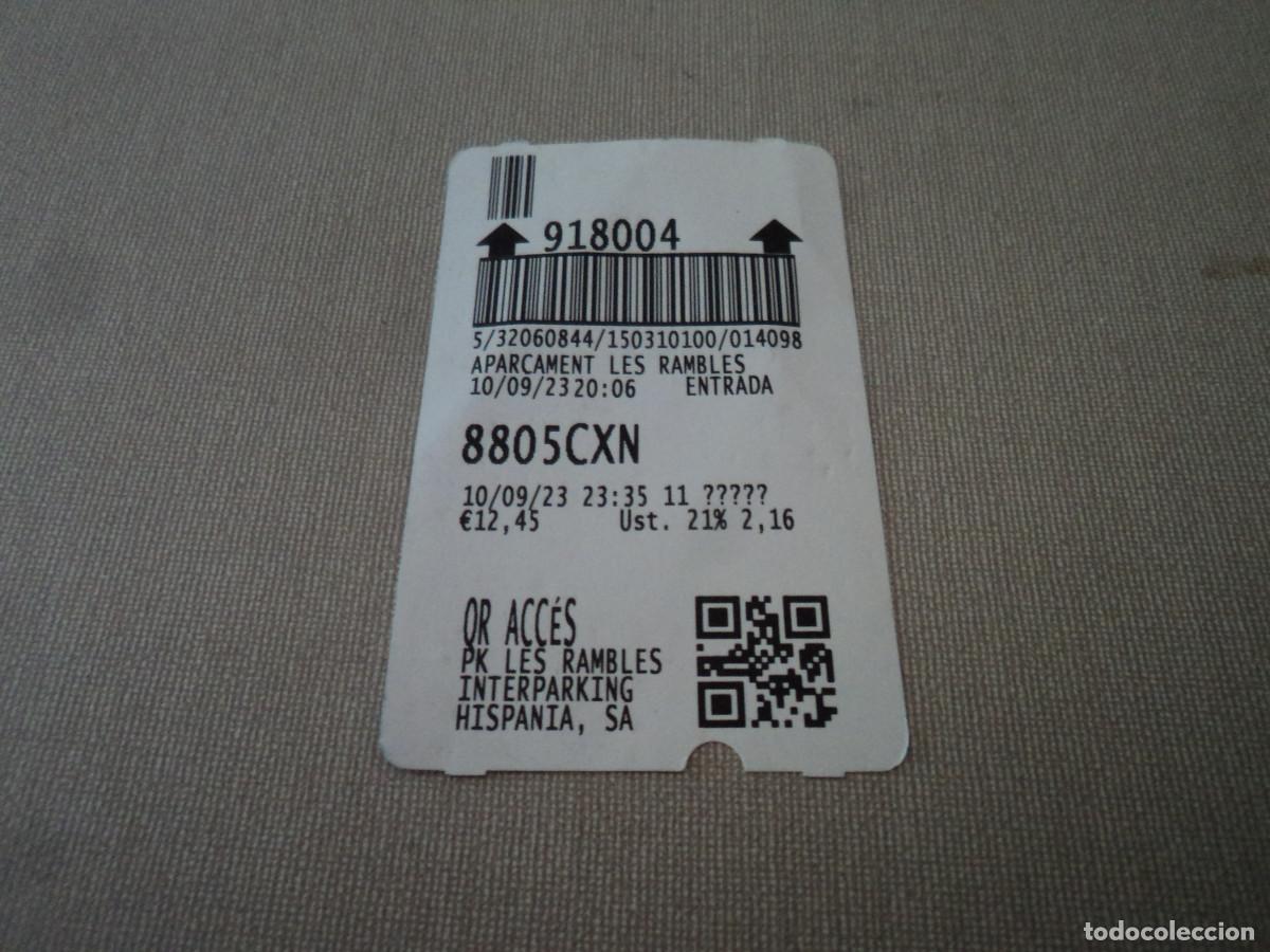 Collectionnisme Billets de transport: tarjeta interparking, las ramblas
