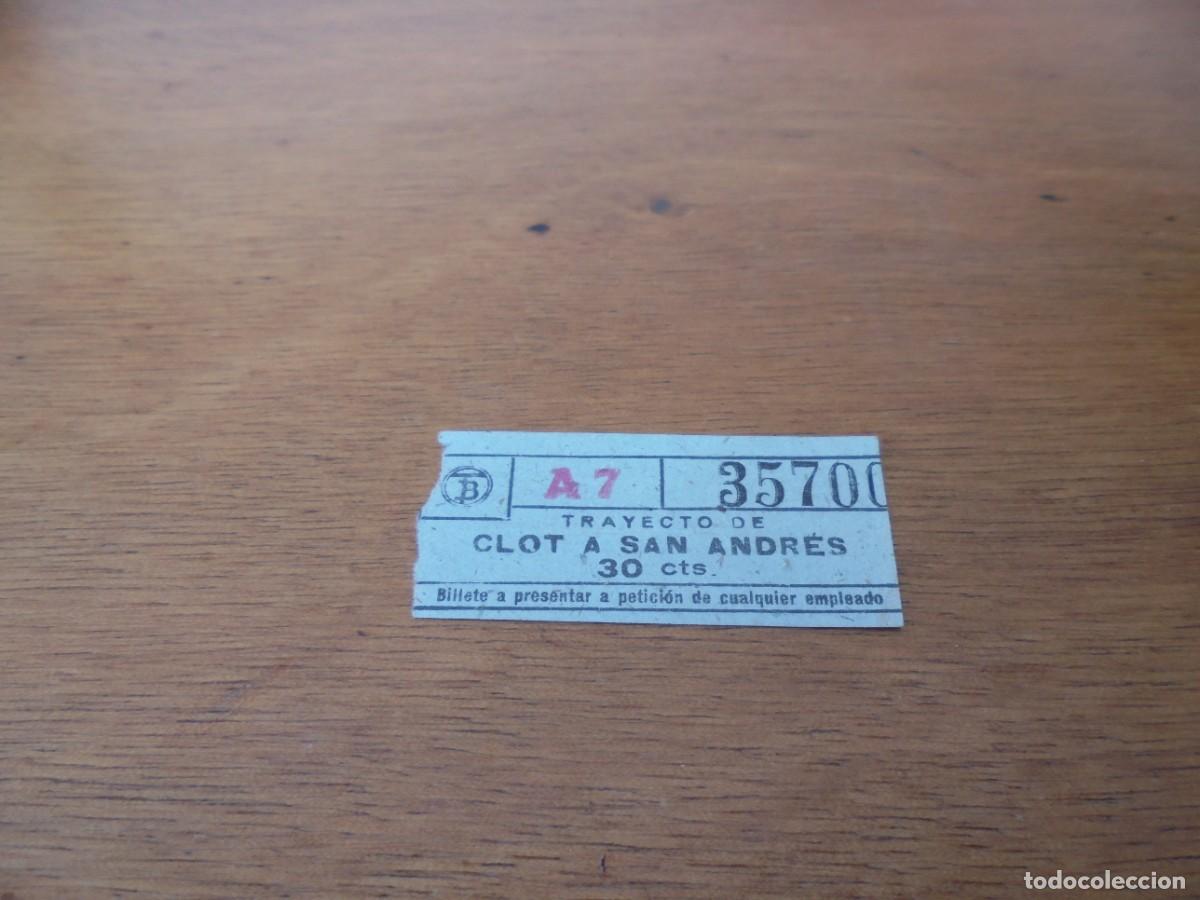 Sammeln von Fahrkarten: BILLETE DE AUTOB&Uacute;S DE CLOT A SAN ANDR&Eacute;S (SANT ANDREU), BARCELONA. FECHA: HACIA 1948