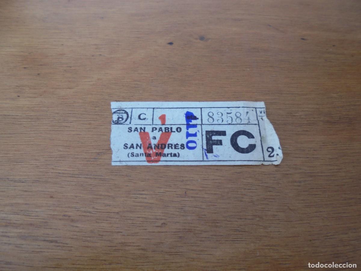 Sammeln von Fahrkarten: BILLETE DE AUTOB&Uacute;S DE SAN PABLO (SANT PAU) A SAN ANDR&Eacute;S (SANT ANDREU), BARCELONA. FECHA: HACIA 1948