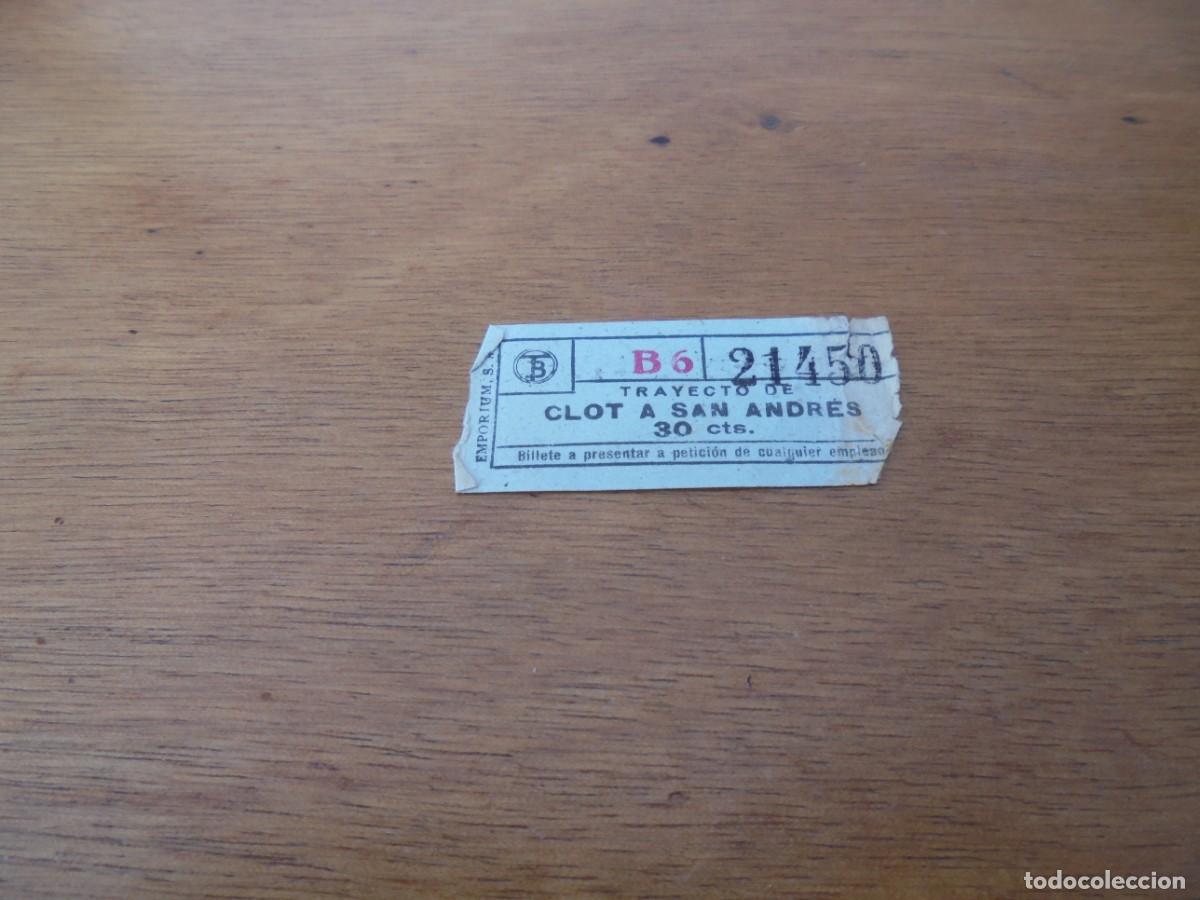 Sammeln von Fahrkarten: BILLETE DE AUTOB&Uacute;S DE CLOT A SAN ANDR&Eacute;S (SANT ANDREU), BARCELONA. FECHA: HACIA 1948