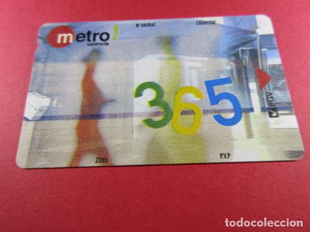 Colecionismos Bilhetes de Transporte: TARJETA VALENCIA METRO FGV 365 - IMPRESOR NEBOT