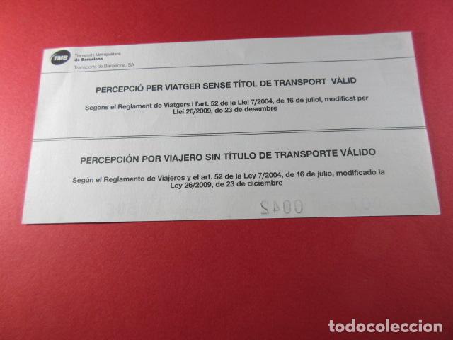 Sammeln von Fahrkarten: METRO DE BARCELONA - PERCEPCION POR VIAJAR SIN BILLETE (TODAS DIFERENTES CON REF: MPSB_01)