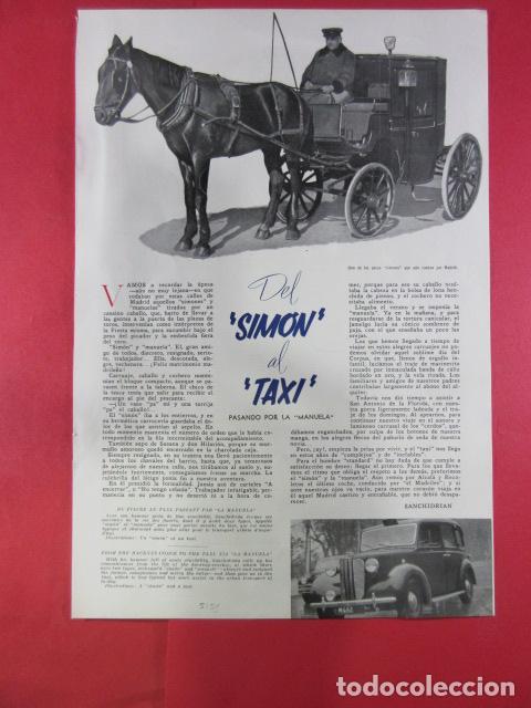 Colecionismos Bilhetes de Transporte: ARTICULO 1953 - DEL SIMON AL TAXI - 1 PAG.