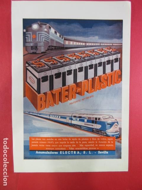 Sammeln von Fahrkarten: PUBLICIDAD 1953 - COLECCION EL FERROCARRIL - BATER-PLASTIC ACUMULADORES ELECTRA SEVILLA