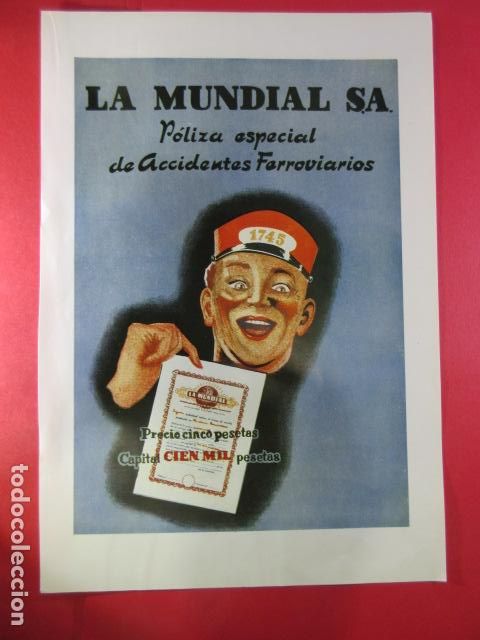 Sammeln von Fahrkarten: PUBLICIDAD 1953 - COLECCION EL FERROCARRIL - POLIZA ACCIDENTES FERROVIARIOS LA MUNDIAL