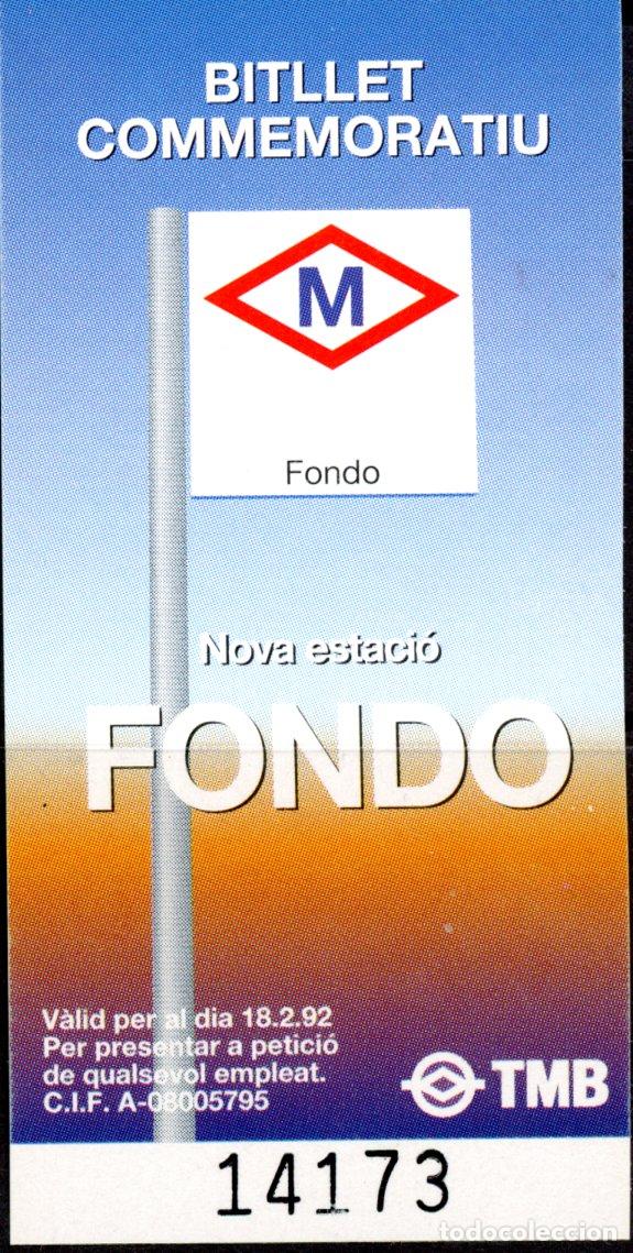 Collectionnisme Billets de transport: (F36/4) Billete de Conmamorativ de METRO de Barcelona // s2.8